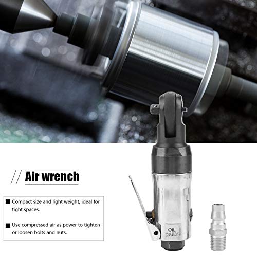 Eujgoov Air Ratchet Wrench, Pneumatic Wrench Drive for Machinery Manufacturing and Auto Industry, Compact Size, Light Weight, Easy Operation with Variable Torsion Adjustment, Suitable (3/8") - size: 3/8"