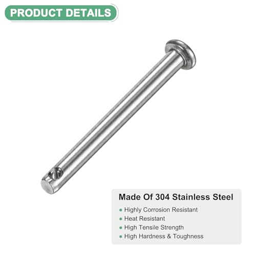 M METERXITY 20-Pack Single Hole Clevis Pins, M4 x 40mm 304 Stainless Steel Flat Head Clevis Pins for Mechanical Linkage/Fixed Parts/Ship Rigging, Link Hinge Pin Reusable - size: M4x40mm