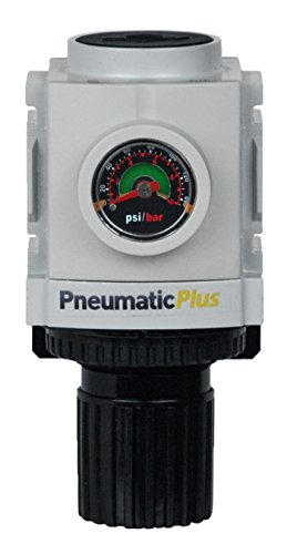 PneumaticPlus PPR3-N03BG Compressed Air Pressure Regulator, 3/8" NPT - size: 3/8" NPT