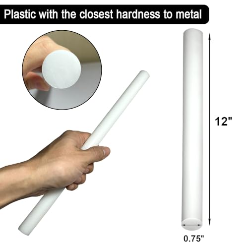 2Pack Round Acetal Copolymer Rods - 3/4 -Inch Diameter and 12-Inch Length Opaque White Acetal Copolymer Rods (POM-C) Standard Tolerance Perfect for Non-Marring Fixtures(0.75in×12in) - size: 3/4" x 12"