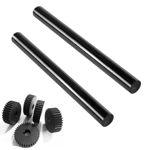 2-Pack Acetal Copolymer Round Rods (POM-C) 2" Diameter – High-Strength Engineering Plastic Rod 10 Inch Length,Perfect for Non-Marring Fixture, Opaque White/Black - color: Black, size: 2" Diameter, 9.8" Length