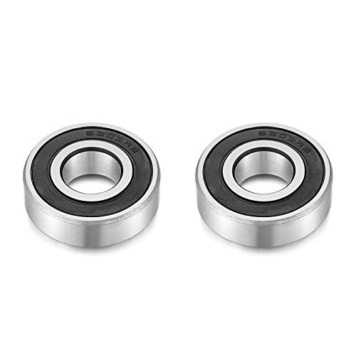 6203-2RS Double-Rubber Sealed Greased Ball-Bearings - 17x40x12mm, 2 Pcs, Widely Used in Garden Machinery, Outdoor Vehicles, Construction Machinery