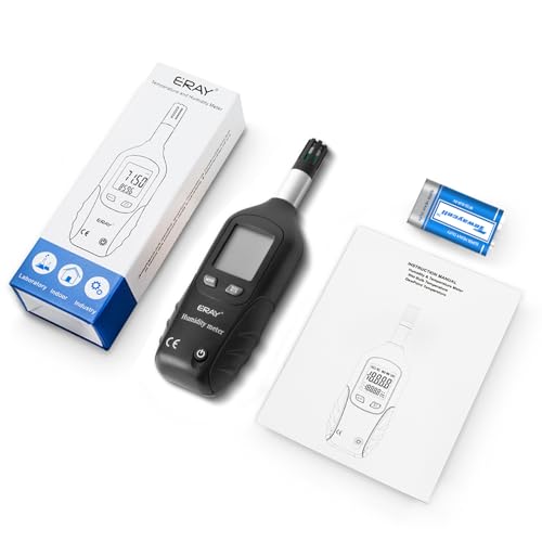 ERAY Digital Psychrometer Thermometer Hygrometer with Backlight - color: Black