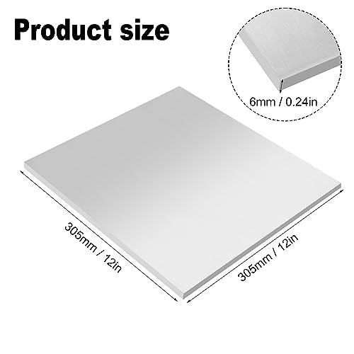 2 Pack 12 x 12 Inch, 1/4 Inch Thick 6061 T6 Aluminium Metal Sheet, Aluminum Sheet Plate Flat Stock, Flat Plain Plate Panel Finely Polished and Deburred, by GENHAKON. - size: 2 Pack 12 x 12 Inch