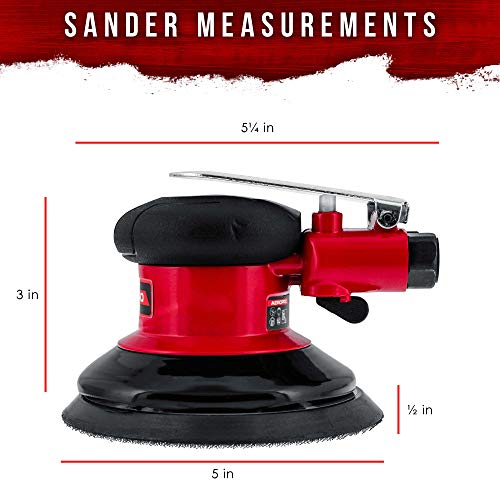 TCP Global Heavy Duty 5" Dual-Action Random Orbit Air Palm Sander - size: 5" Sander