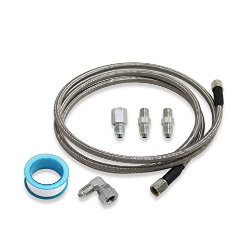 Pressure Stainless Remote Turbocharger Sensor Teflon 4AN Gauge Line Kit - size: 60 Inch