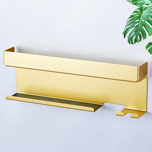 Storage Hair Dryer Holder for Curling Iron Accessories, Hair Tool Organizer Wall Mount, Curling Iron Holder, Bathroom Hair Straightener Holder Stand for Styler Attachments Organizer, Gold - color: Gold