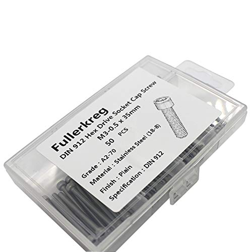 Fullerkreg M3 X 35mm Socket Cap Head Screws - size: (50 pcs)M3 x 35MM
