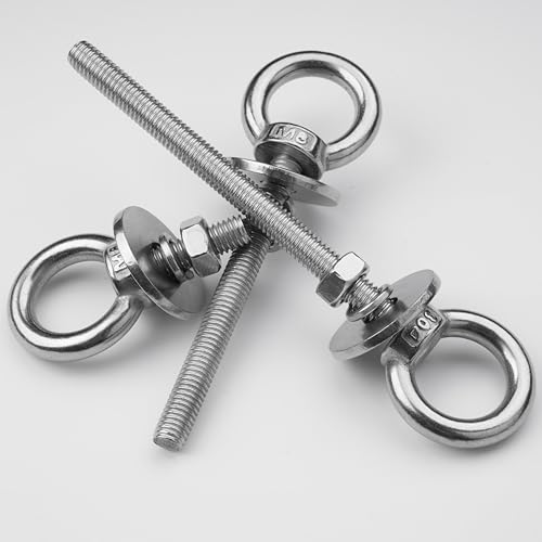 2 Pack M12 Stainless Steel Eye Bolts with Nuts, 1/2" x 3" Eye Bolts - size: M12x77mm (1/2"x3")
