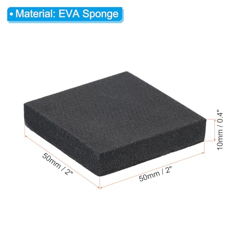 PATIKIL EVA Anti-Vibration Pads, 4 Pcs Shock Absorbing Washer Pads 2" x 2" x 0.4" for HVAC, Air Conditioner, Air Compressor, Condenser, Dryer, Black