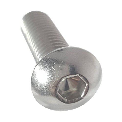 Fastenere Button Head Socket Cap Screws - 1/4-28 x 7/16" (25 Pack) Stainless Steel 18-8, Full Thread, Bright Plain Finish, Corrosion-Resistant, Machine Thread, Easy to Install w/Allen Socket Drive - size: 1/4-28 x 7/16" (25 Pack)