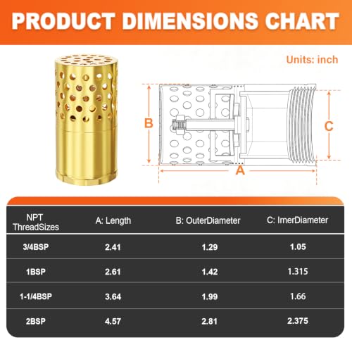 GASHER 3/4"FBSP Brass Foot Valve One-Way Valve with Backflow Prevention - size: 3/4" FBSP