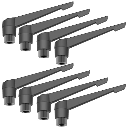 8PCS Adjustable Clamping Lever Handles, M6 Female Thread Knobs Rotating Screw Locking Quick Release Ratchet Push Button Handle, Black - size: M6 x 50mm 8Pcs