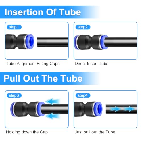 mxuteuk 30PCS 1/4" OD Push to Connect Fittings,1/4" OD Air Line Fittings,Quick Connect Air Hose Fittings for 1/4" Tube - size: 1/4"OD