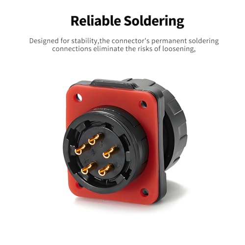 CNLINKO YM-20 Industrial Waterproof Connector IP68 Circular Aviation Plug PBT Plastic Shell M20 2-12 Pin Flange Socket (5-Pin) - size: 5-Pin, style: Male Plug/Female Socket