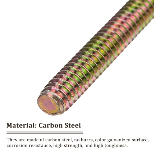 8pcs Fully All Threaded Rod 1/4"-20 Thread x 3" Length Color Zinc
