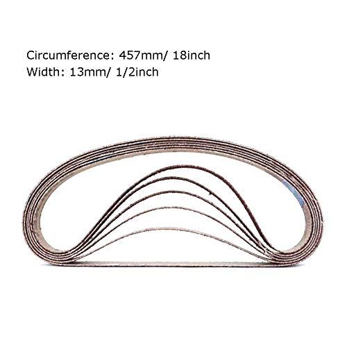 1/2 Inch x 18 Inch Sanding Belts, 60 Grits Aluminum Oxide Sanding Belt, Belt Sander Tool for Woodworking, Metal Polishing (30 Pack)