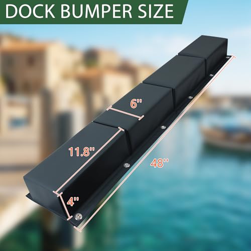 Dock Bumpers, 48'' Boat Dock Bumper Guards Marine Boat Bumpers for Docking, Dock Fender Bumper for Dock Edge, Corner, Piling, Vertical Poles, Horizontal Deck or Pier Fenders - color: Black(2 PK)
