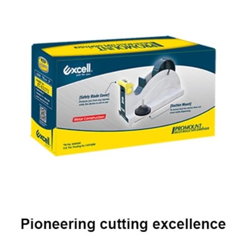 Excell Pro-Mount Desk Top Tape Dispenser, 1 in. Width (Blue/Grey)