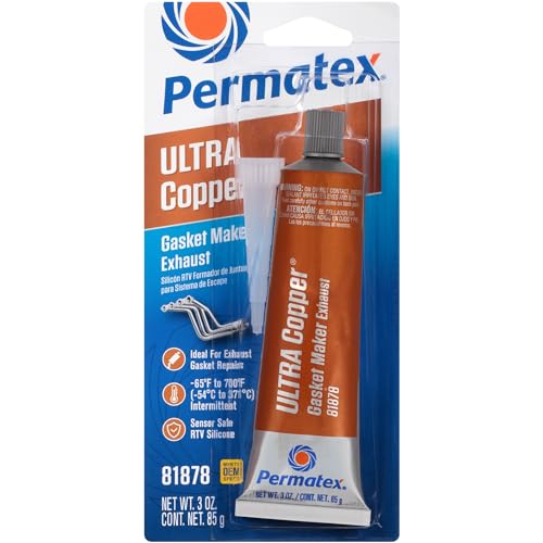 Permatex 81878 Ultra Copper Maximum Temperature RTV Silicone Gasket Maker, 3 oz. Tube - size: 3 Ounce Tube