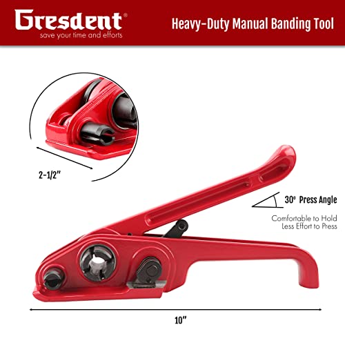 Poly Strapping Tensioner & Cutter Manual Banding Tools Windlass for 1/2" -3/4" Width Polyester Polyproplyn Strap(Red-12 Pack) - color: Red-12Pack