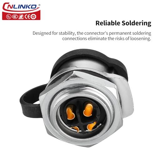 CNLINKO LP20 4 Pin Waterproof Connectors,IP68 Circular Connectors Fast Locking Plug,2-12 Pin Power Connector M20 Male Female Plug,LED Outdoor Lighting Connectors(4 Pin) - size: 4 PIN, style: Black/Single-Hole Socket