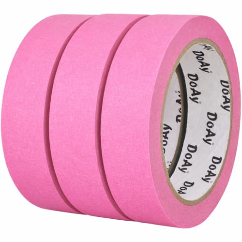 3 Pack Pink Painters Tape - Masking Tape 1 Inch Wide - Multi-Surface, Smart Adhesion, Indoor & Outdoor - 270FT Total - Paint Tape for DIY, Labeling, Art, Car, General Purpose (#3910) - color: Pink
