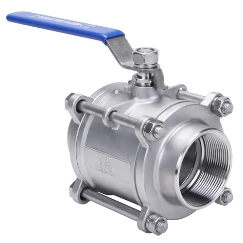 DERNORD Ball Valve 3 Inch NPT Threaded - Stainless Steel 304 Female 3 Piece Full Port (3" NPT Female) - size: 3" NPT Female