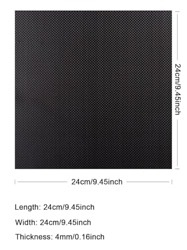 Carbon Fiber Sheet, 240×240 MM 0.5mm 1.0mm 1.5mm 2mm 2.5mm 3.0mm 4.0mm, 3K Full Carbon Fiber Board 100% Plain Weave Glossy Surface Carbon Fiber Plate - size: 240×240×4MM, style: Plain Weave Glossy Surface
