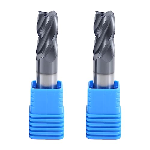 5/8" 4-Flute Square End Mill AlTiN Coated Carbide, 2Pcs - size: 5/8 in