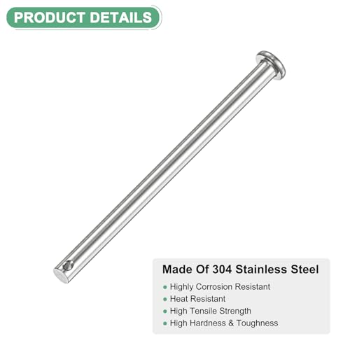 M METERXITY 20-Pack Single Hole Clevis Pins, M6 x 100mm 304 Stainless Steel Flat Head Clevis Pins for Mechanical Linkage/Trucks/Lawn Mower, Link Hinge Pin Reusable - size: M6x100mm
