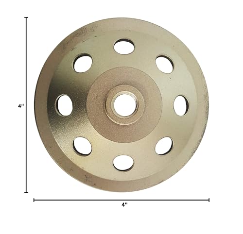 Single Row Grinding Cup Wheel for Grinding Leveling of Concrete Masonry Stone (Threaded, 4") - size: 4"
