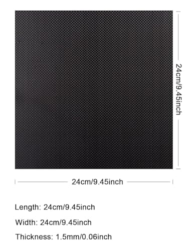Carbon Fiber Sheet, 240×240 MM 0.5mm 1.0mm 1.5mm 2mm 2.5mm 3.0mm 4.0mm, 3K Full Carbon Fiber Board 100% Plain Weave Glossy Surface Carbon Fiber Plate - size: 240×240×1.5MM, style: Plain Weave Glossy Surface