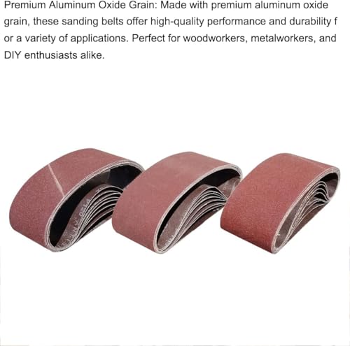 Tonmp 15 PCS 3 inch x 18 inch Sanding Belts - 5 Each of 40 80 120 Grit Aluminum Oxide Sanding Belts For Belt sander (3x18 inch) - size: 3x18 inch