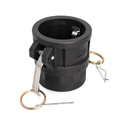 QWORK Hose Fitting, Polypropylene Type D Cam & Groove Fitting- -2" Female Coupler x 2" NPT Female