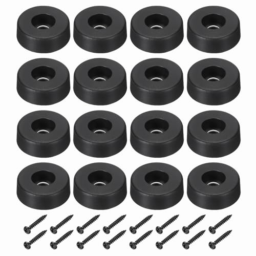 MECCANIXITY Rubber Speaker Isolation Feet,1.18"x0.39" Black Anti-Vibration Base Pad with Screw Amplifier Stand Feet Mat for Electronic Speaker Guitar HiFi Home Theater Sound System, Pack of 16 - size: 1.18"x0.39"