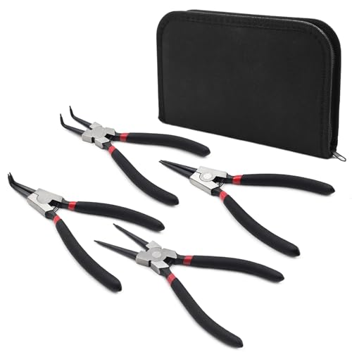 7" Snap Ring Pliers Set, 4PCS Heavy Duty Retaining Ring Pliers