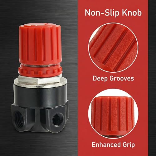 AB-9051114 Air Compressor Pressure Regulator Fits Bostitch Husky Hitachi & Craftsman - color: Pressure Regulator With Gauge
