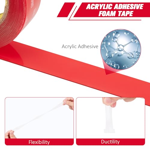 3M Heavy Duty Double Sided Tape 2''x15.4Ft 0.04in Thick Clear 4910 - color: Clear, size: Width 2"