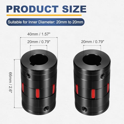 MECCANIXITY XL1 Type Flexible Elastic Shaft Coupling 20mm to 20mm Bore - size: 20mm to 20mm Bore 40 Diameter