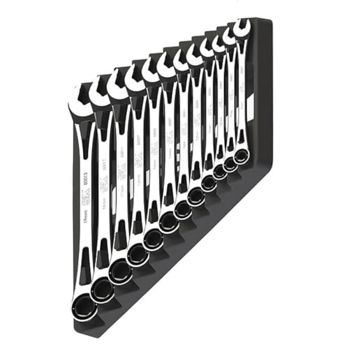 SK Tools USA 12 Piece, 6 Point, Metric -Frame® Combination Ratcheting Wrench Set | 80019
