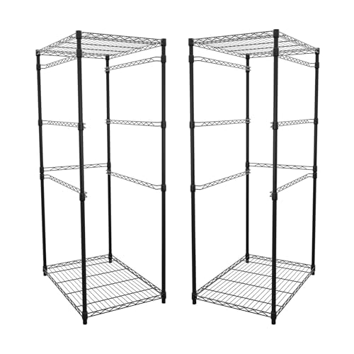 MonsterRAX 2-Pack 5-Tier NSF Bin Rack for 27-Gal Totes, Black - color: Black