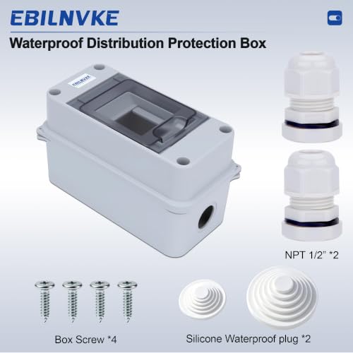 3 Way Circuit Breaker Box, Waterproof Distribution Protection Box - color: HT, size: 3 Way 80x95x160 MM