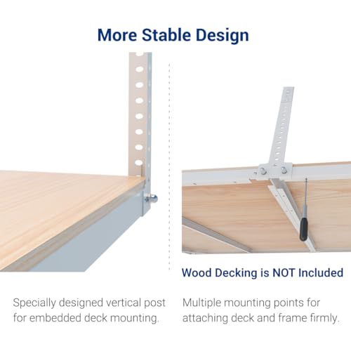 FLEXIMOUNTS 4x8 Overhead Garage Storage Rack, Without Decking, White - color: White