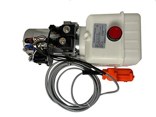 Hydraulic Pump for Dump Trailer 12 Volt DC Double Acting - Solenoid Hydraulic Power Unit 4 Quart Plastic Tank - Dump Trailer Electric Hydraulic Power Pack - size: 4 Quarts