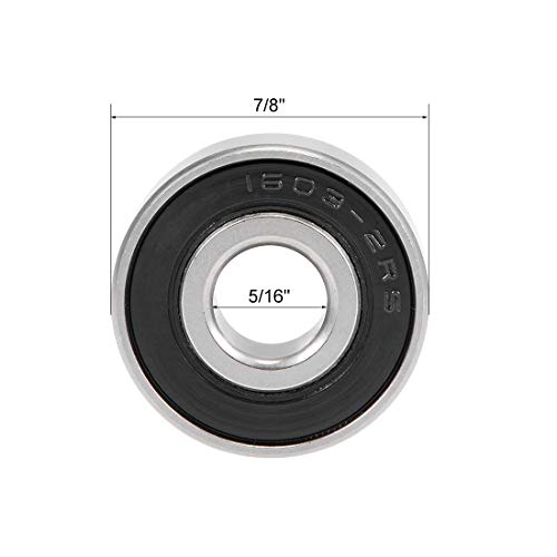 uxcell 1603-2RS Deep Groove Ball Bearings Z2 5/16 x 7/8 x 11/32inch Double Sealed Chrome Steel 10pcs - size: 5/16"x7/8"x11/32"