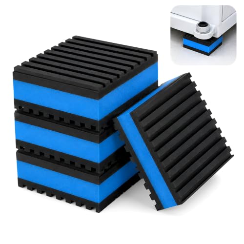 4Pcs Anti Vibration Pads, Rubber Isolation Pads Dampeners Blocks