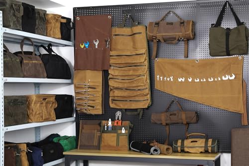 3-Pack Storage Tool Case Set, 13.8 x 7.8 x 7.8 Inches, Rectangular Waxed Canvas Fabric Collapsible Tool Bag with Handles for Tools,Wrench Set,Screwdrivers (Black) - color: Black