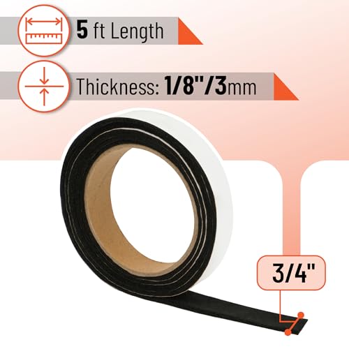 UNCO- Grill Gasket, 3/4"x 1/8", 2 Pack, 5 ft, Smoker Gasket Sealer High Temp, Easy to Cut, Strong Adhesion, Suitable for Most BBQ Grills and Smokers - color: Black, size: 3/4"x1/8" 5 Ft, 2 Pack