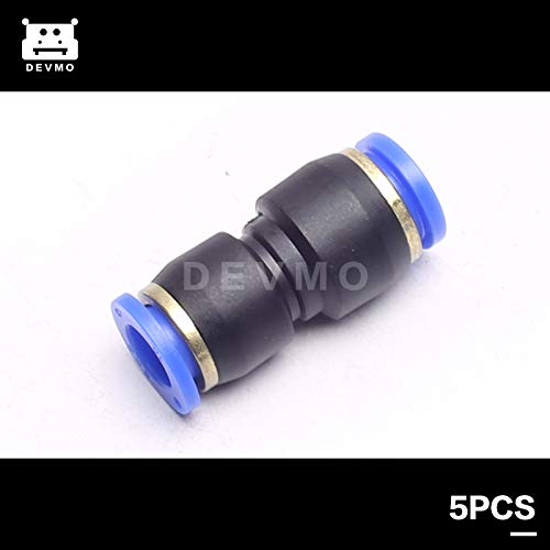 DEVMO 5PCS 10mm To 12mm Tube Air Pneumatic Push In Straight Gas Fittings Plastic Quick Connectors Fitting - size: 10mm To 12mm Tube
